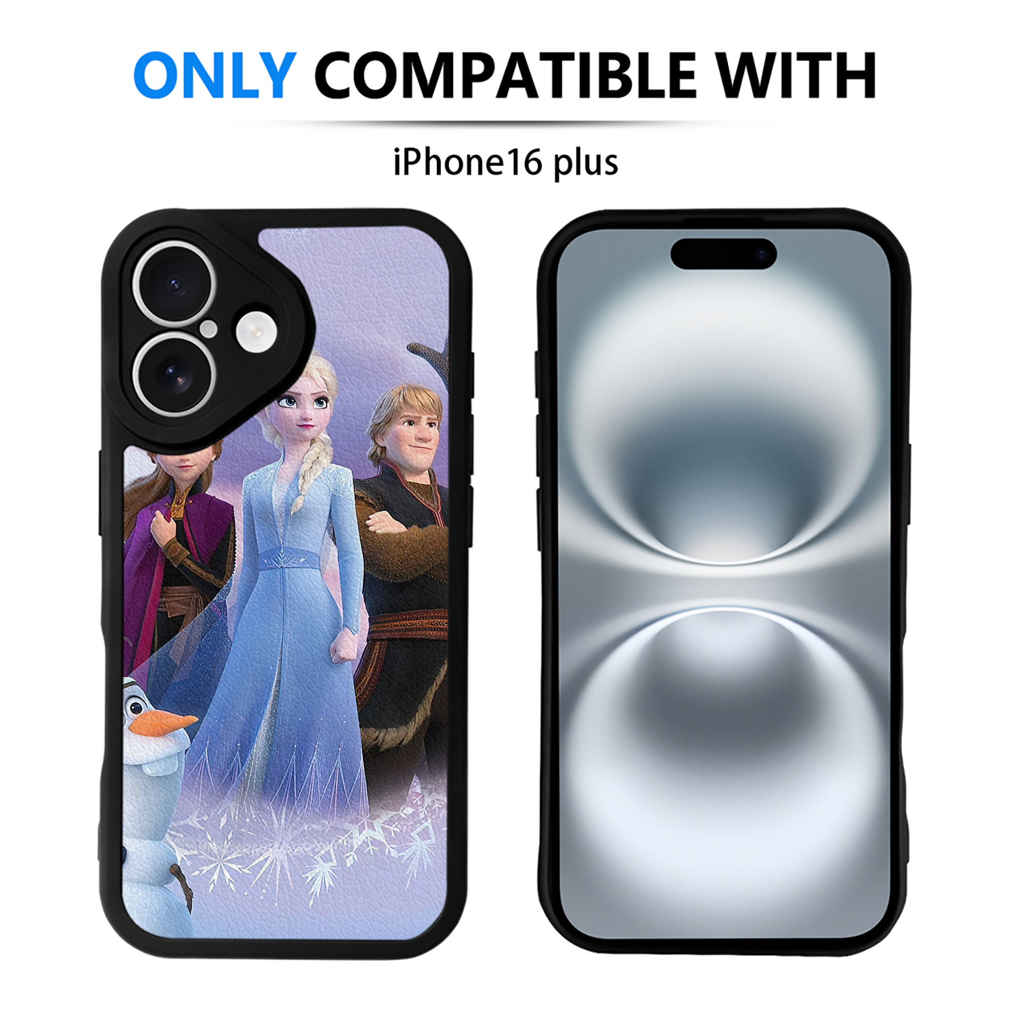 （画像用） アナと雪の女王 アンナ エルサ Frozen Anna Elsa 【iPhone 16シリーズ対応】シリコンスマホケース（レザー調） 材質：シリコン